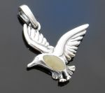 Ptaszek srebrny wisiorek z bursztynem SI11a