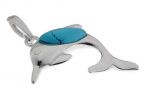 Delfin srebrny wisiorek z turkusem SL38