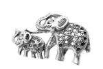 Słonie słoniki srebrna broszka ST02