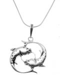 Ryby srebrny wisiorek znak zodiaku ST01